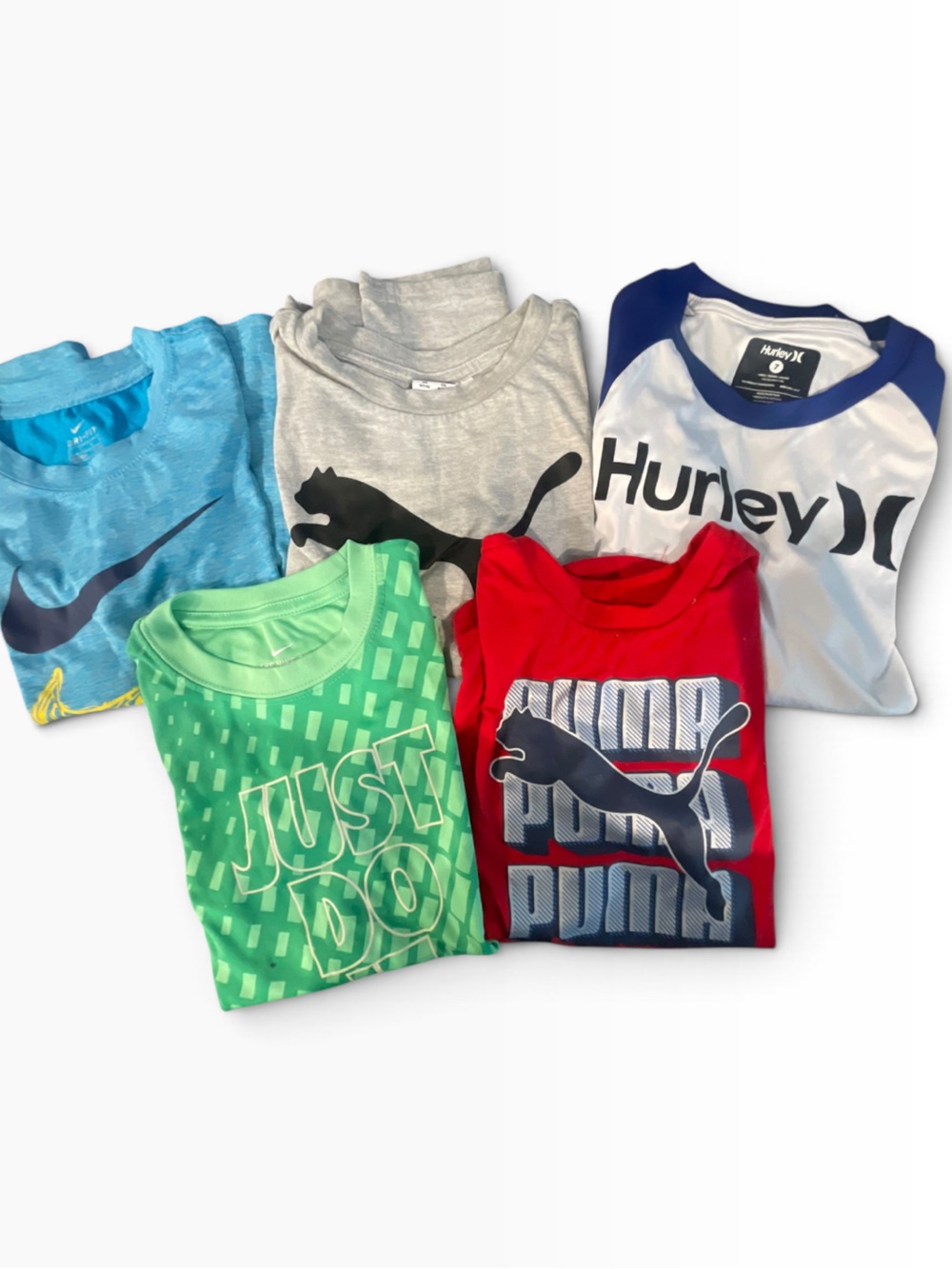Nike, UA, Puma, Hurley Kids Shirt Bundle
